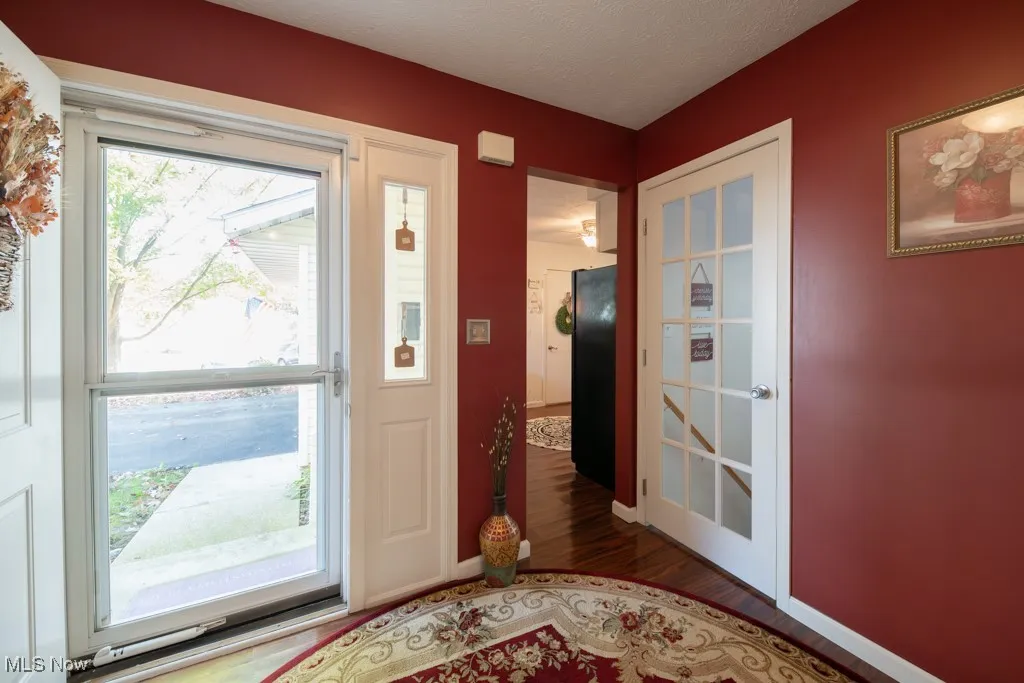 Foyer featuring wood finished floors