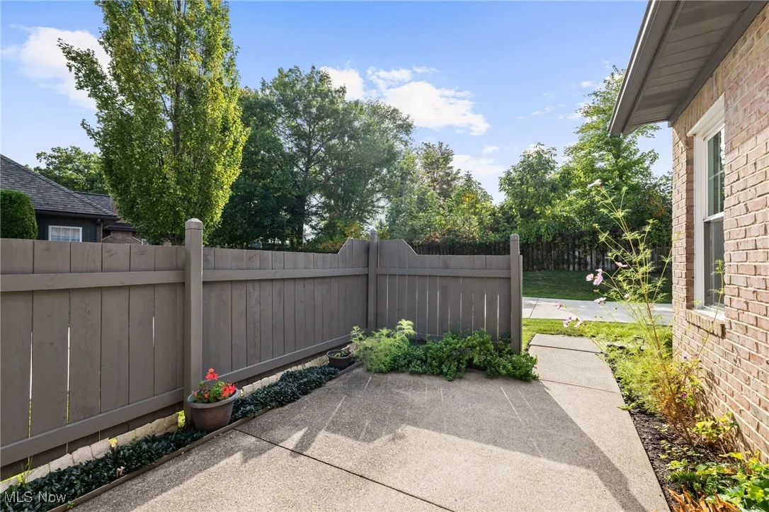 View of fenced patio