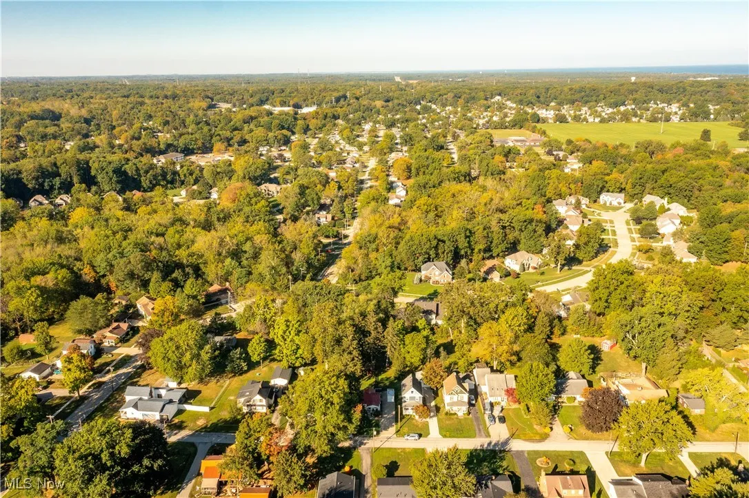 Aerial perspective of suburban area