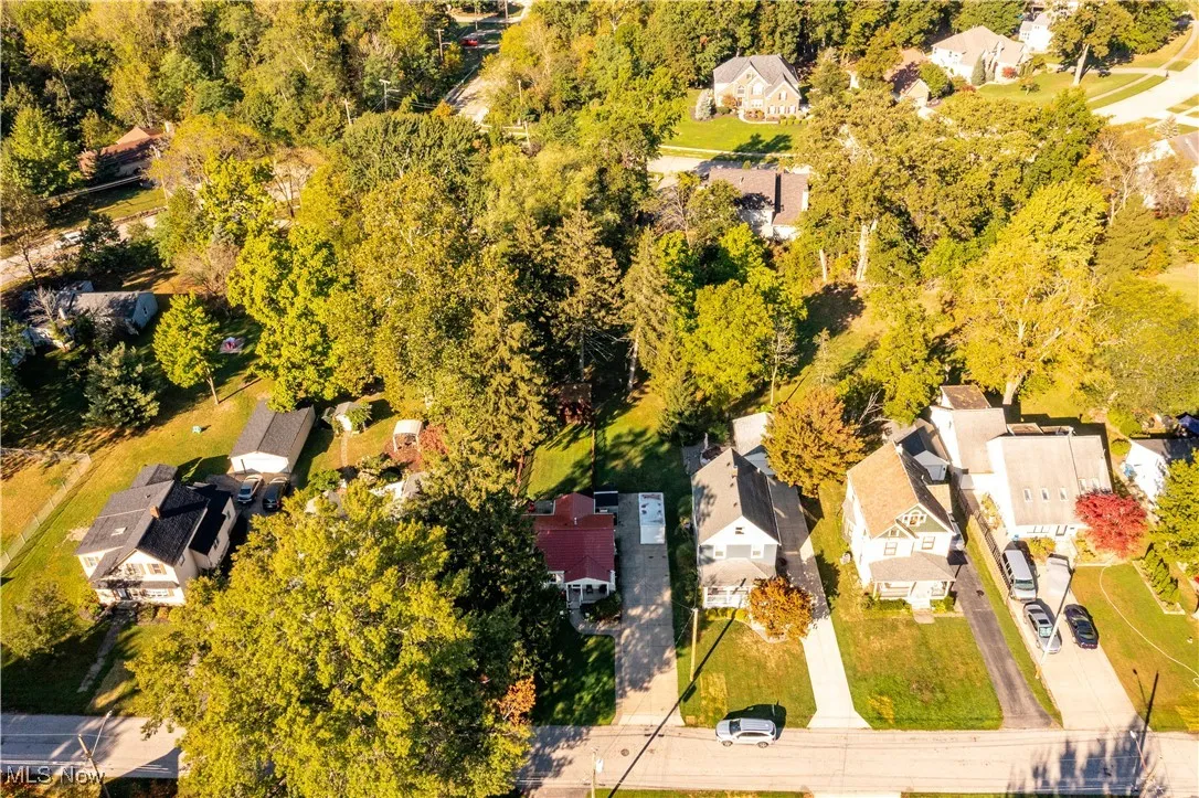 Aerial view of residential area