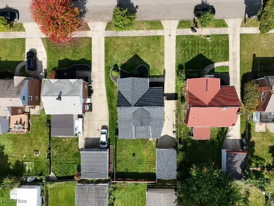 Aerial view of residential area