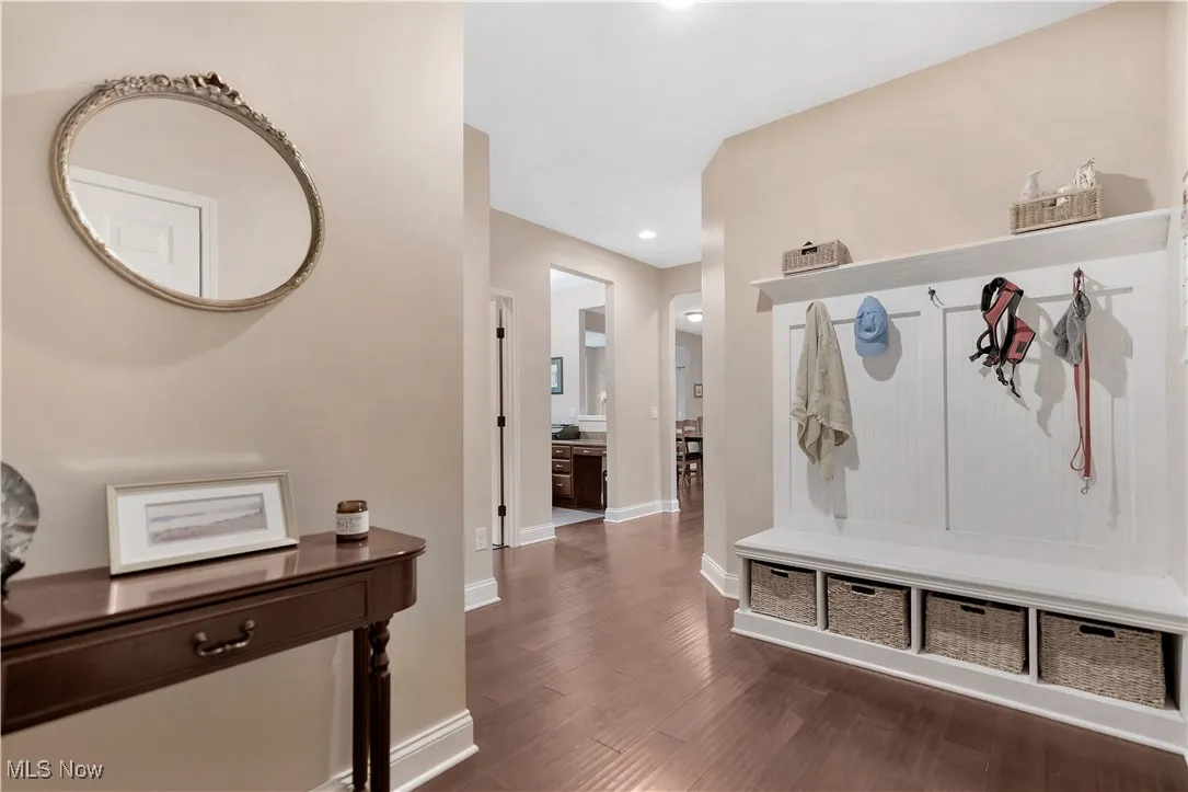 Large back hallway mud area / drop zone off of garage entry