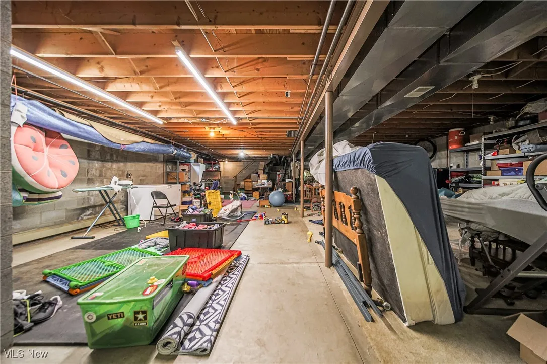 View of unfinished basement