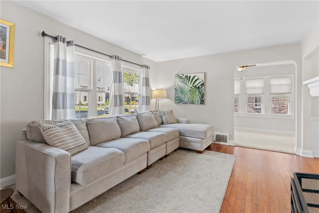 Living area featuring light wood-style flooring