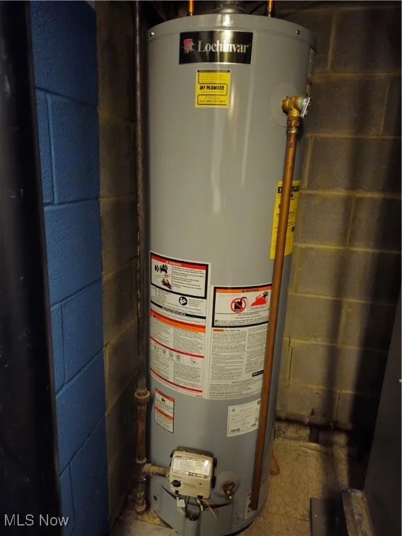 Utilities featuring gas water heater