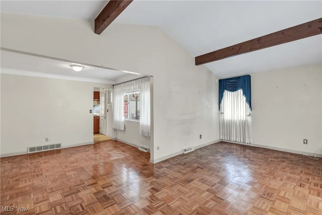 Living room and dining room