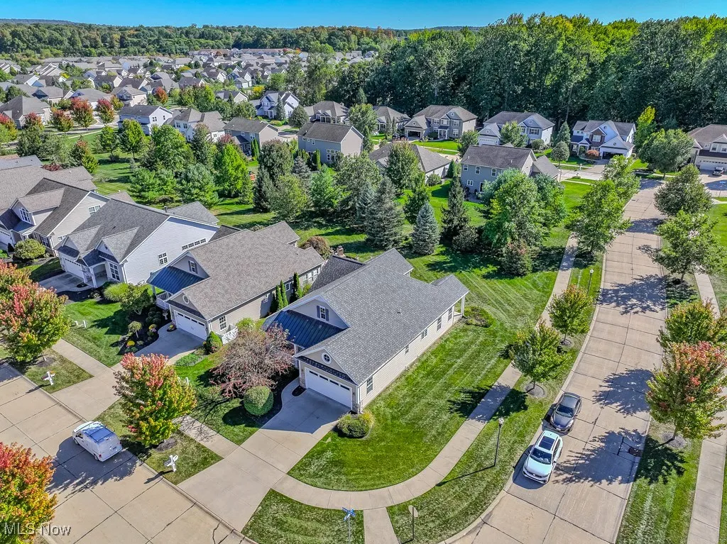 Aerial perspective of suburban area