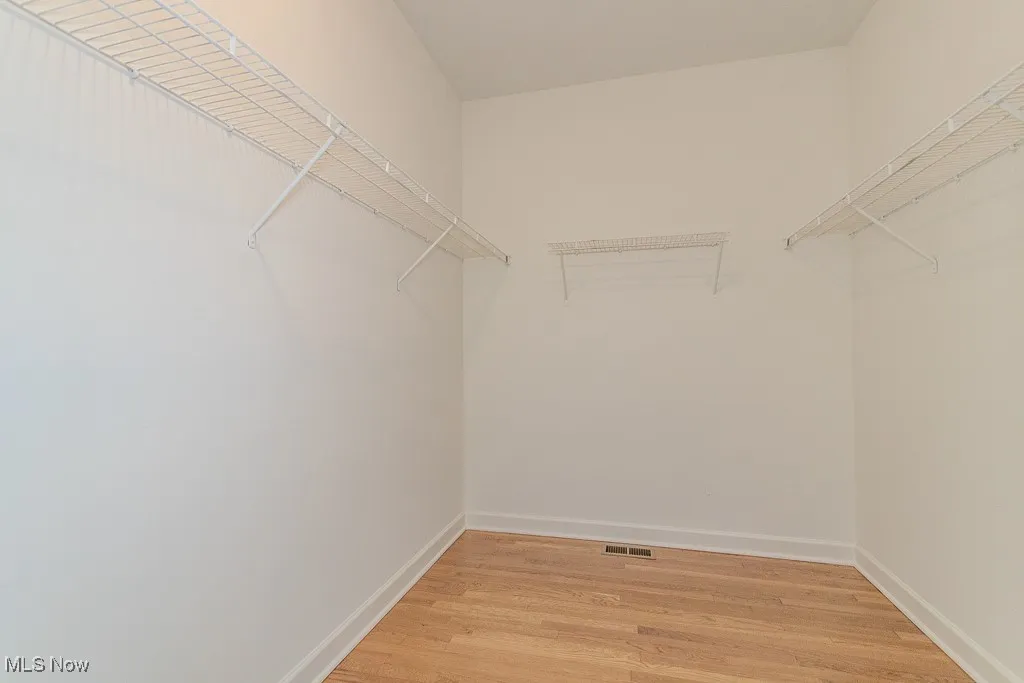 Spacious closet featuring light wood-type flooring