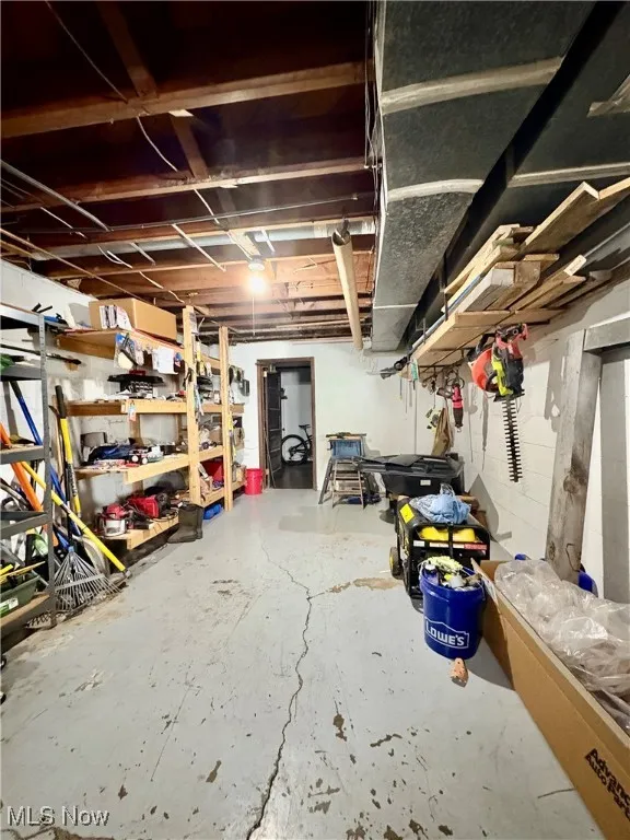 View of unfinished below grade area