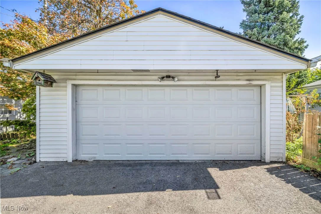 View of detached garage