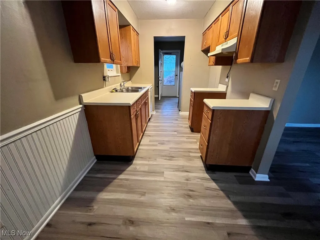 Kitchen featuring with eat in space