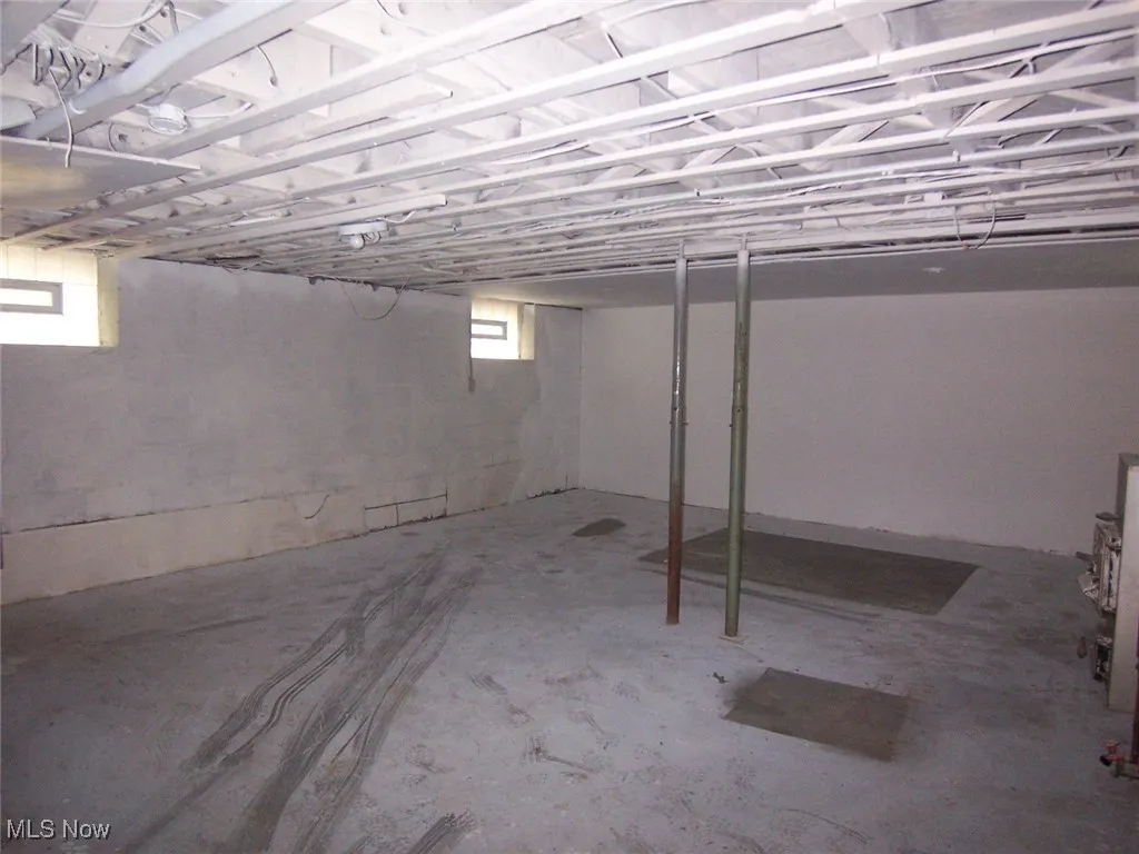 View of unfinished basement