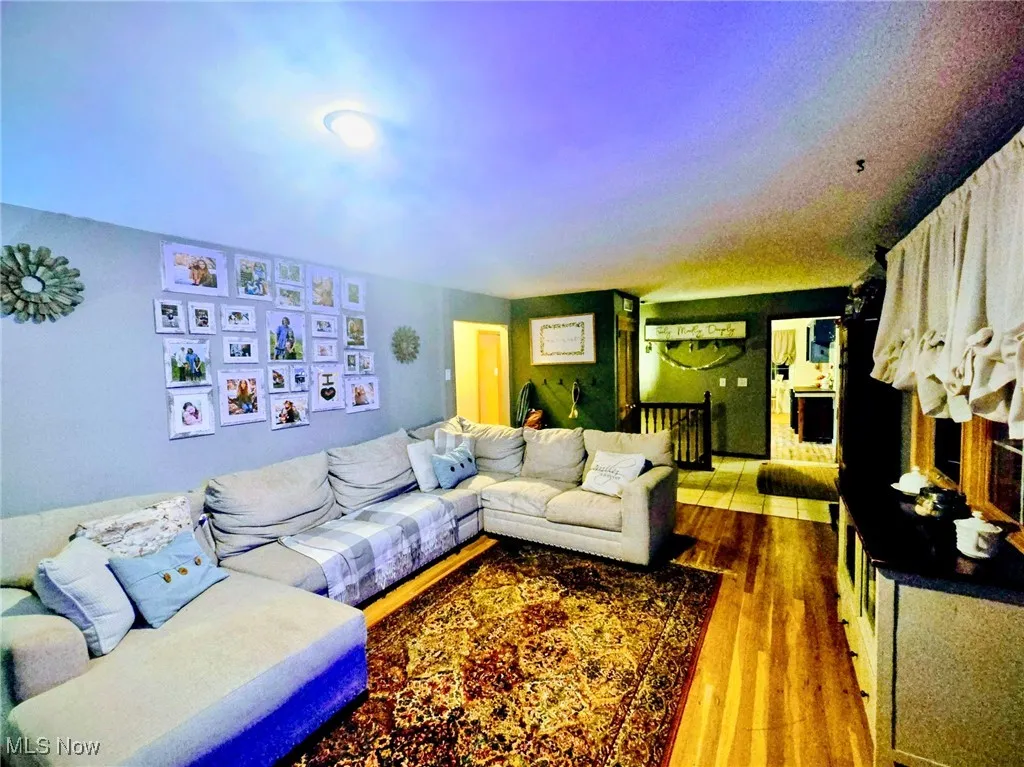 Living room featuring wood finished floors