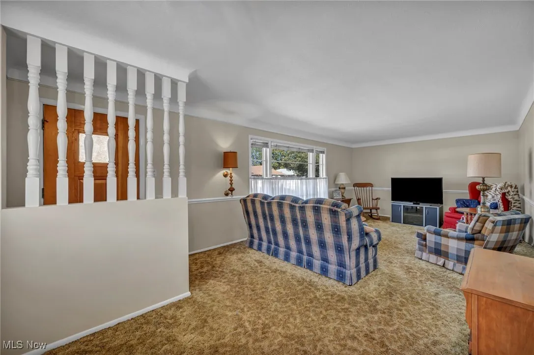 Living room featuring carpet