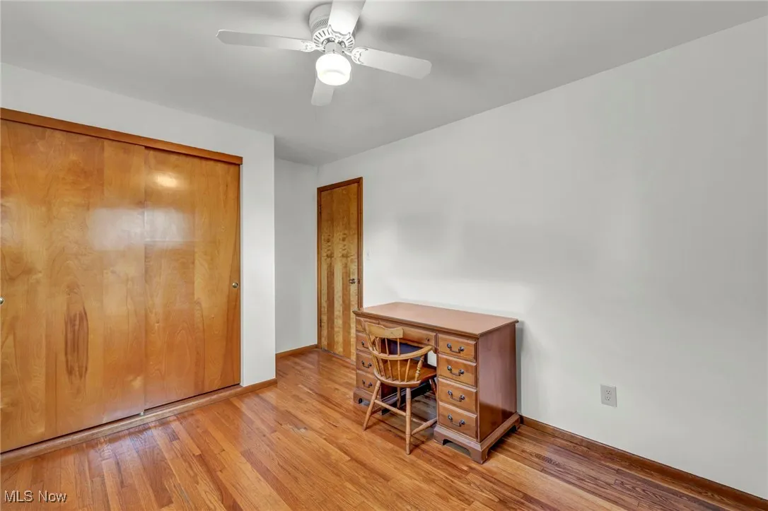 Office space featuring light wood-style floors and ceiling​​‌​​​​‌​​‌‌​‌‌​​​‌‌​‌​‌​‌​​​‌​​ fan