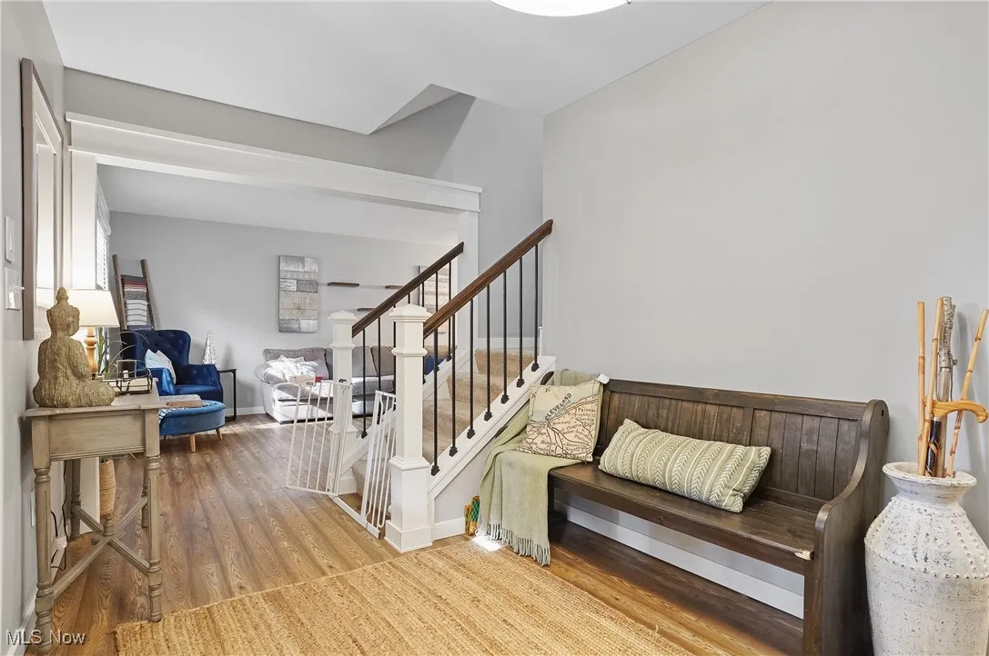 Staircase with wood lvt finished floors