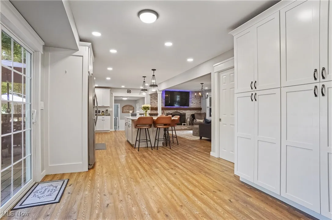 built in pantry/storage and slider to deck