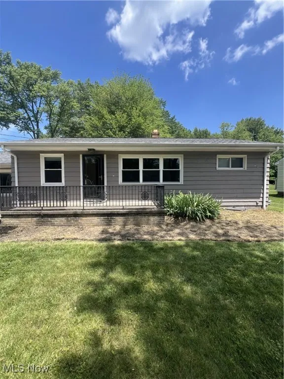 View of front of home with a front yard