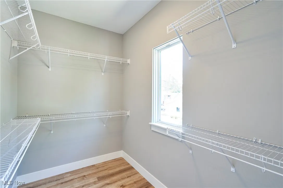 Spacious closet featuring hardwood / wood-style flooring