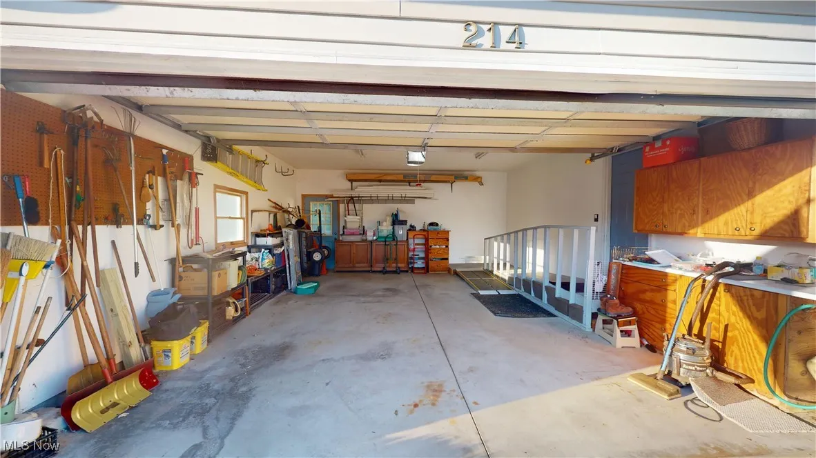 Inside Garage - showing handicap ramp to gain entry