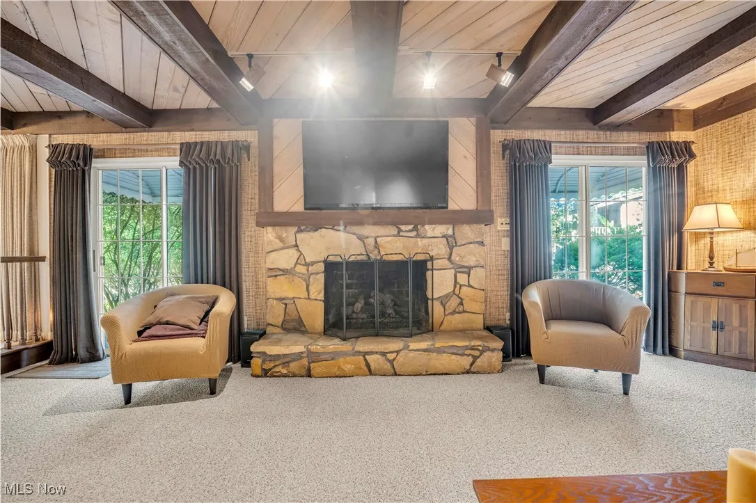 Breathtaking STONE Gas fireplace will warm any winter night. Stay inside and watch the snow fall