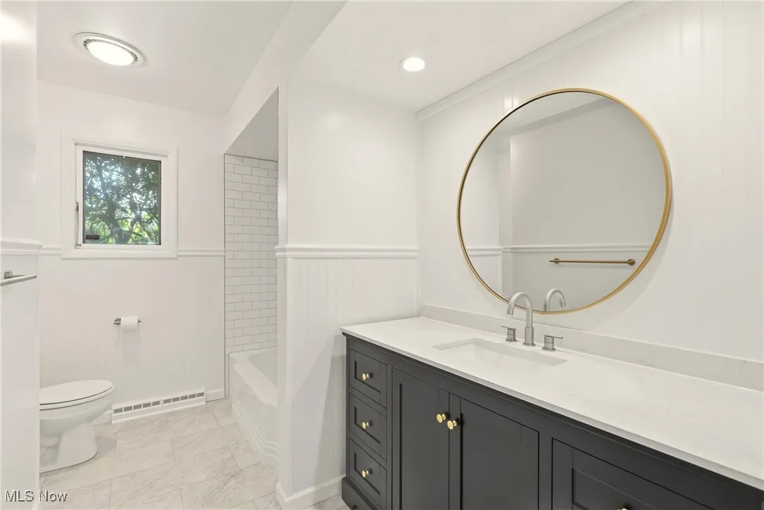 Perfect new bathroom with decorator finishes