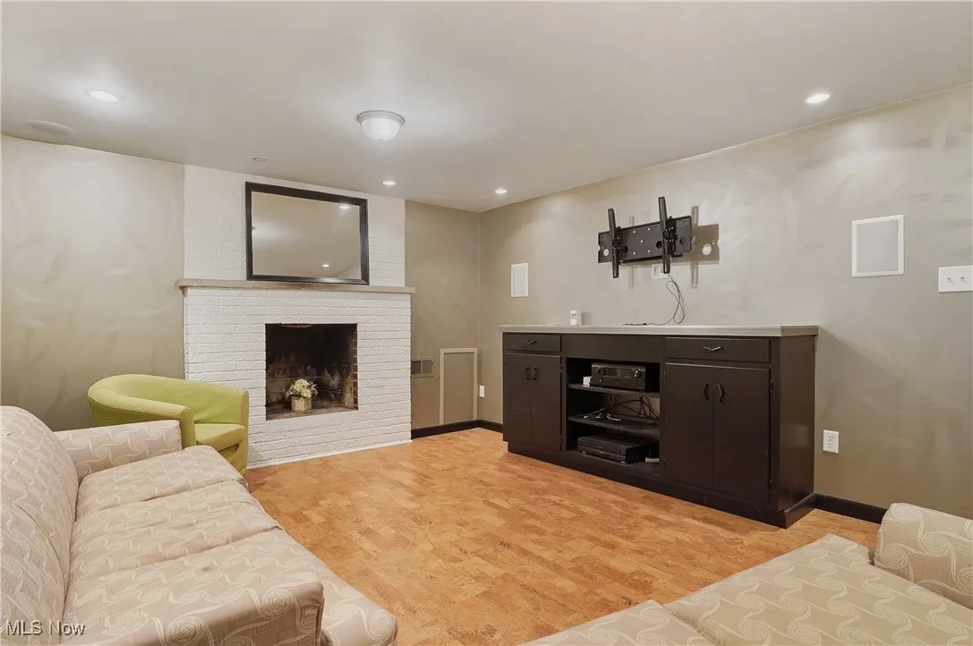 Finished lower level with 2nd fireplace