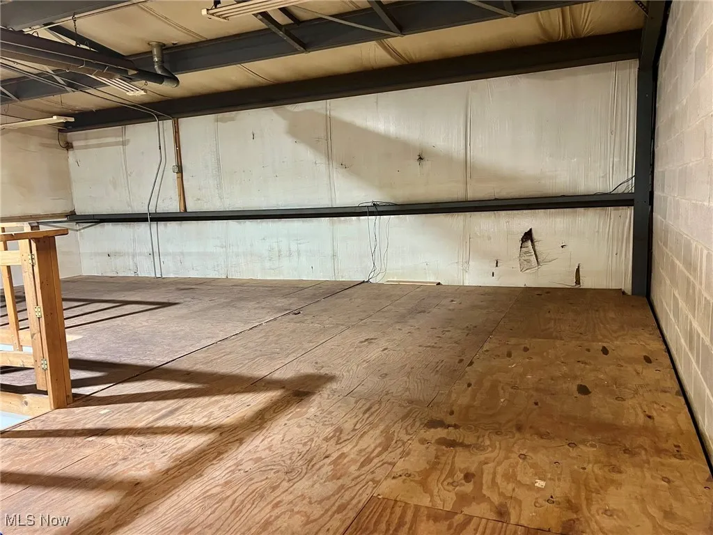 Basement featuring a garage