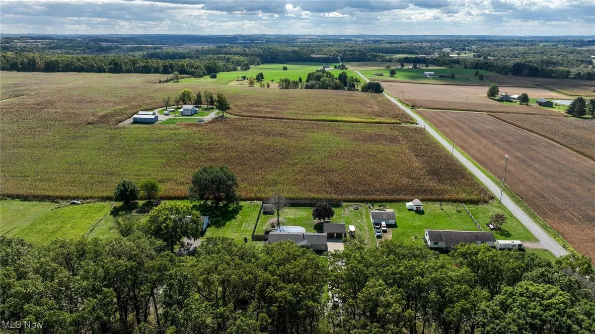 Aerial view of sparsely populated area