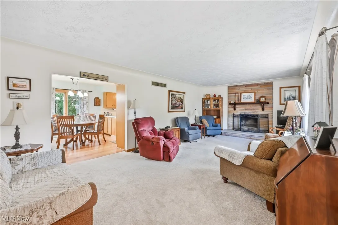 View of living room overlooking dining area