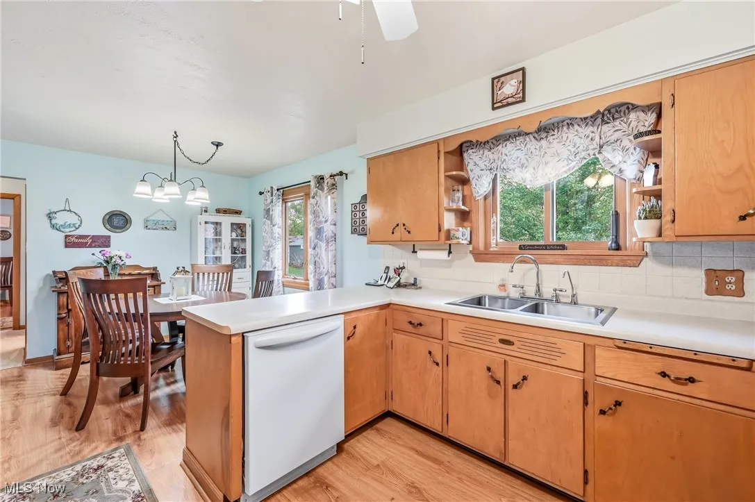  View to sizable back yard from kitchen