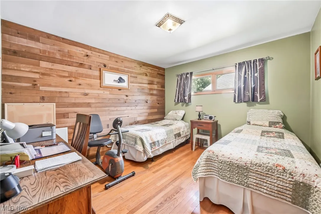 Featuring a wood pallet accent wall