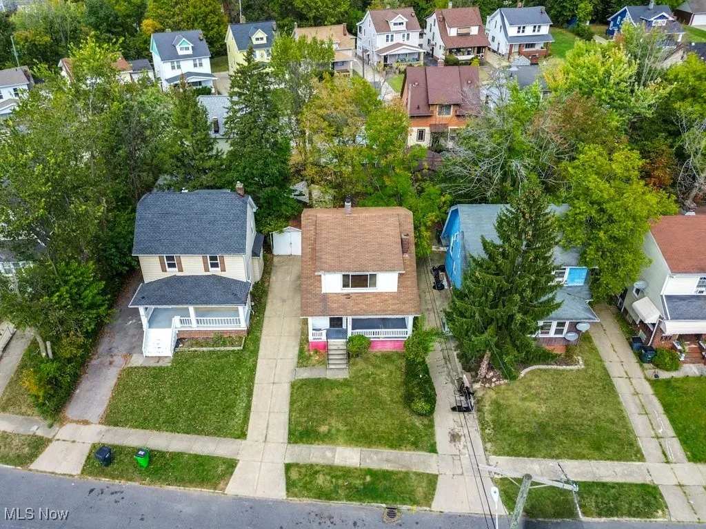 Aerial view of residential area