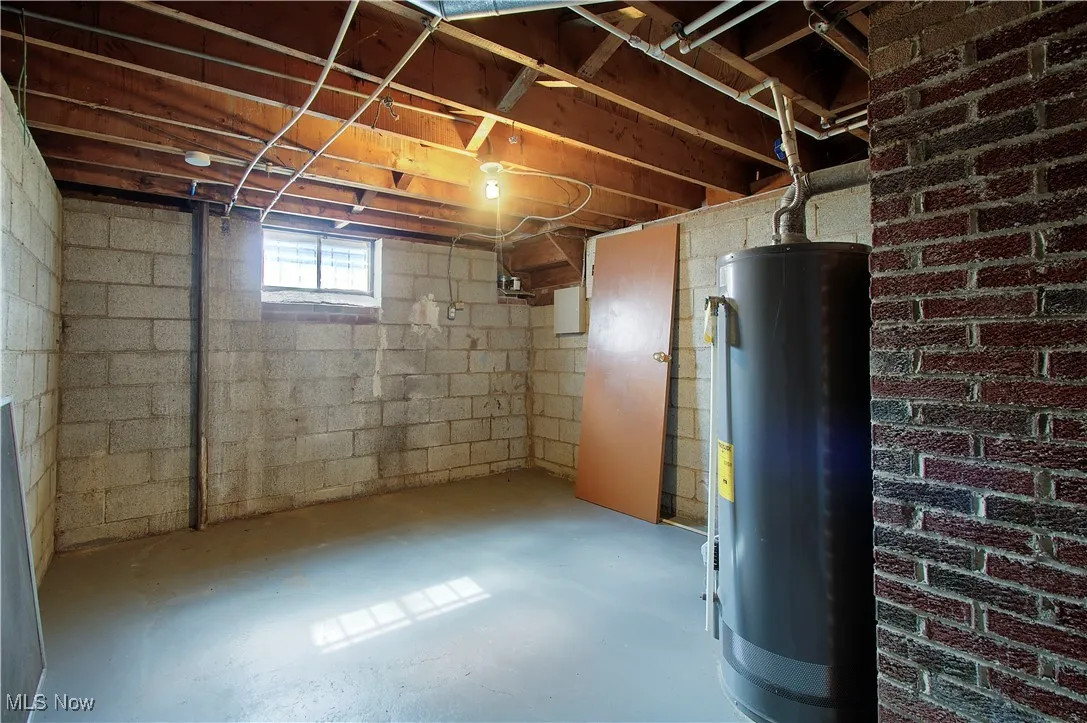 Basement with gas water heater