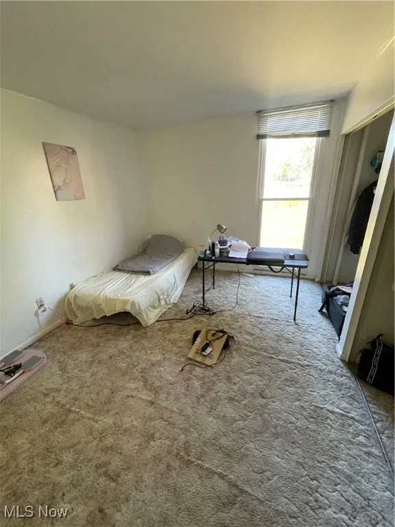 Unfurnished bedroom featuring carpet floors