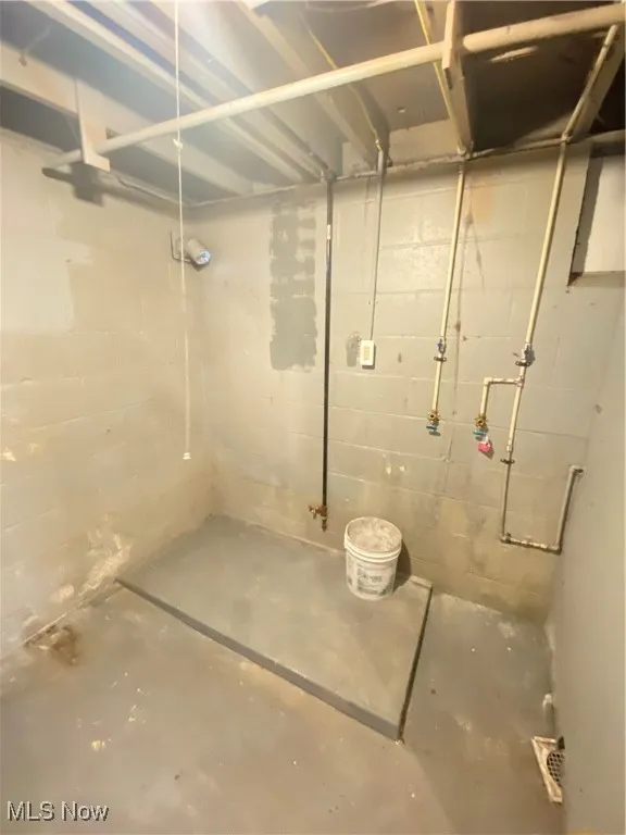 View of unfinished basement