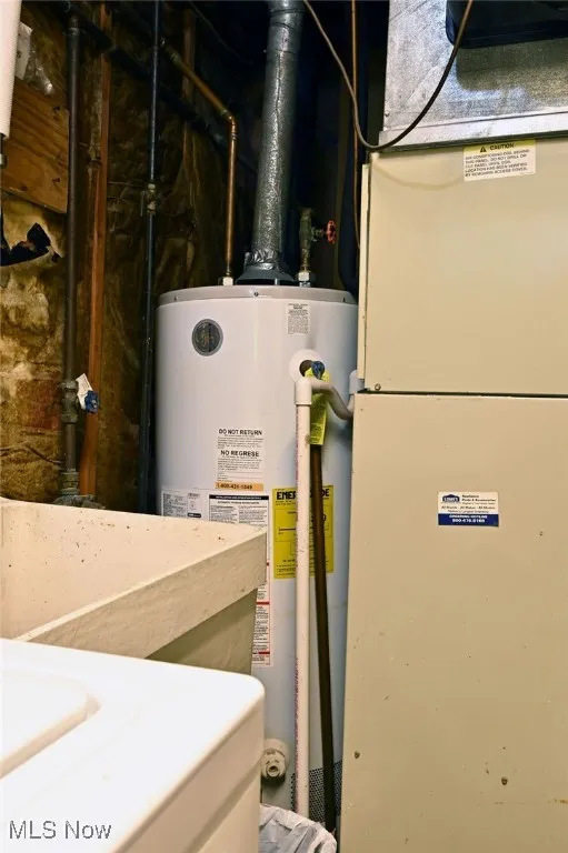 Utility room with heating unit and water heater