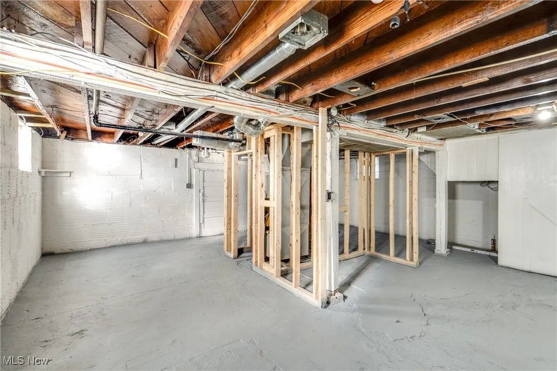 View of unfinished basement