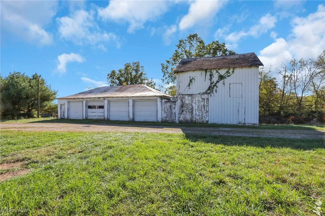 View of detached garage