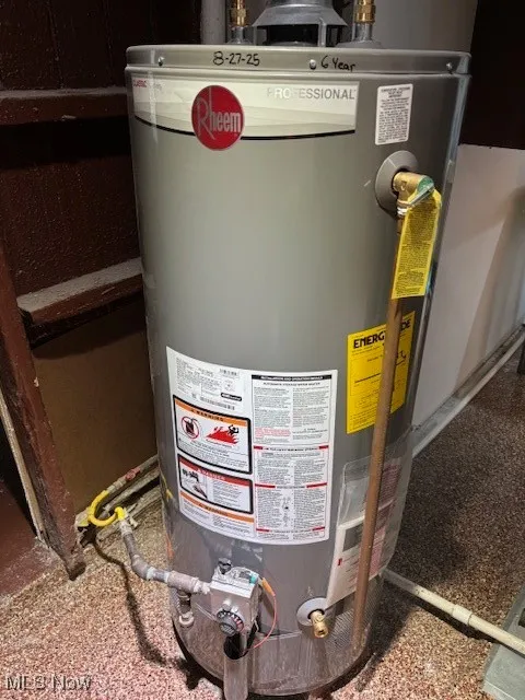 Utilities featuring gas water heater
