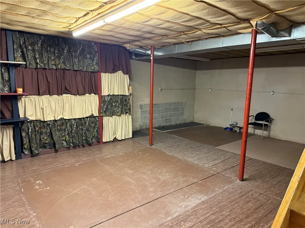 View of unfinished basement