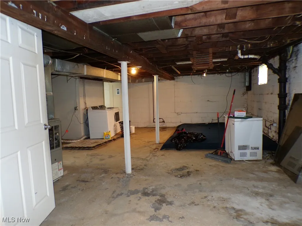Basement with washer / dryer