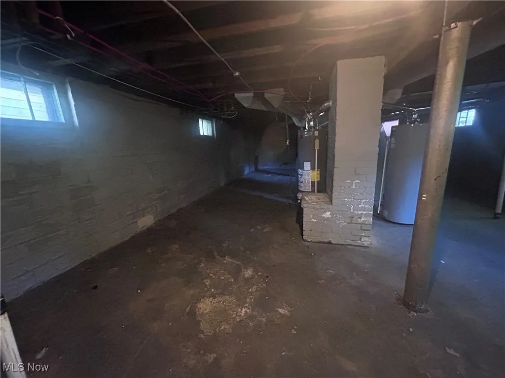 Basement with water heater