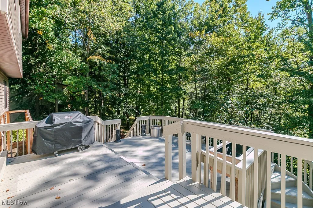 Wooden terrace with a grill