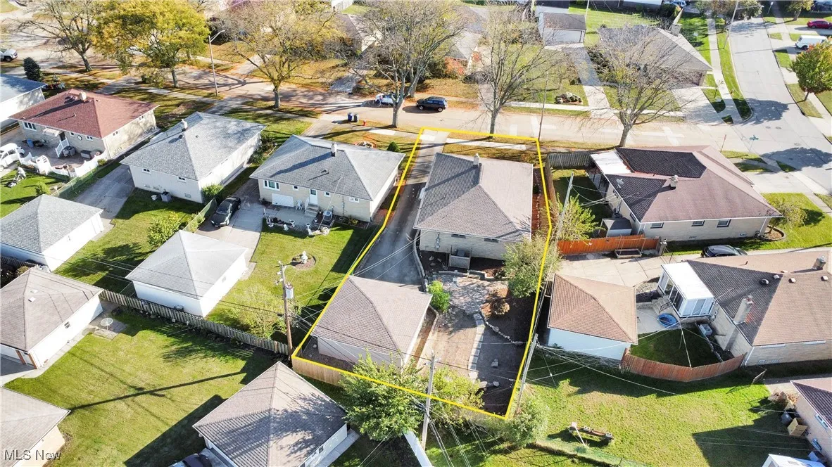 Aerial view of residential area