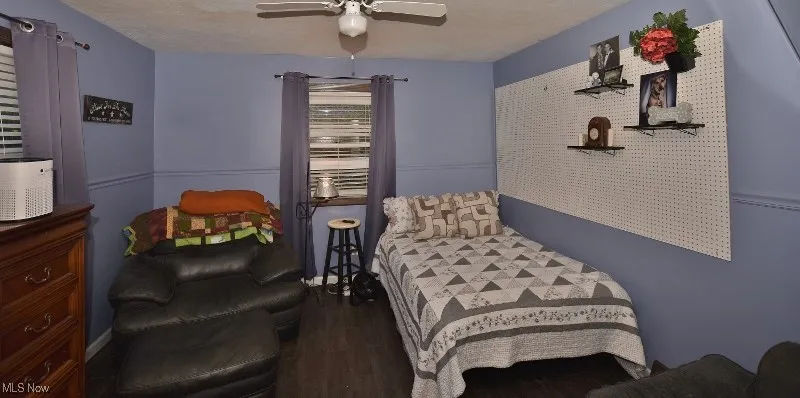 One of the two main floor bedrooms