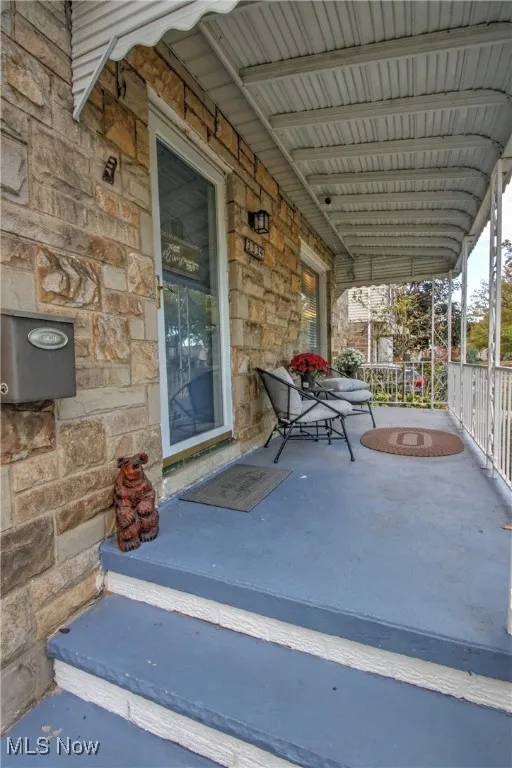View of covered porch