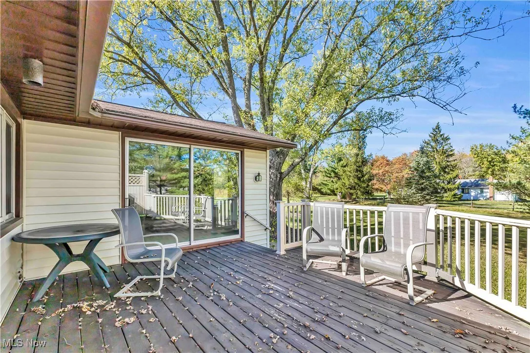 View of back deck that overlooks the backyard.