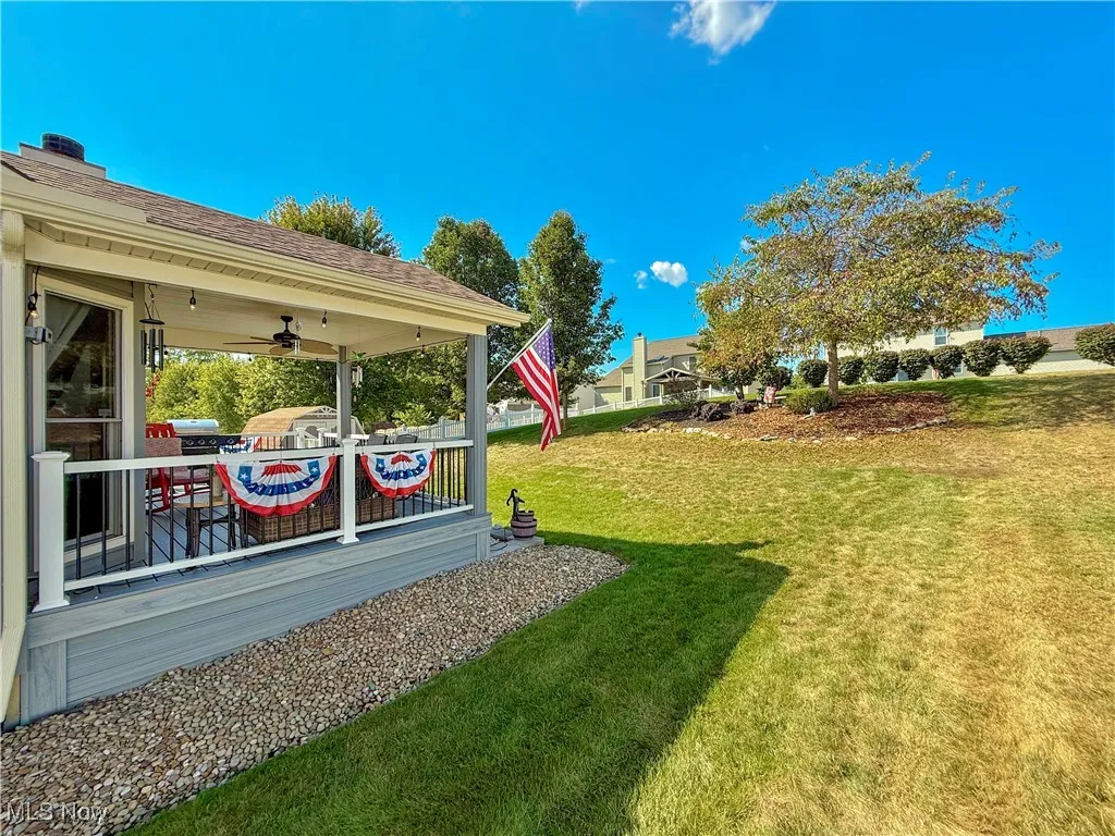 View of deck and back yard