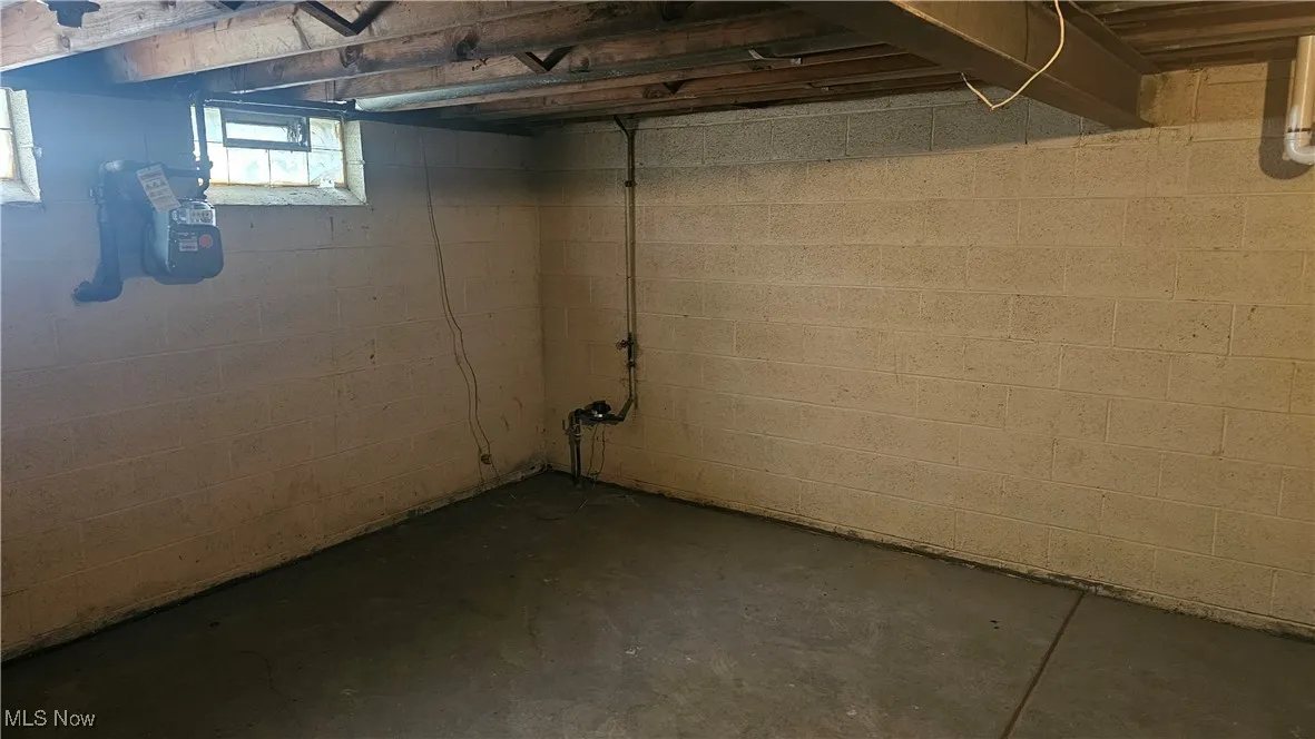 Basement with gas meter